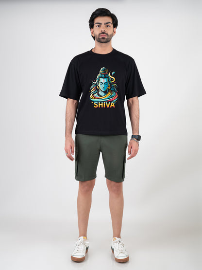 Shiva Black DropShoulder T-Shirt