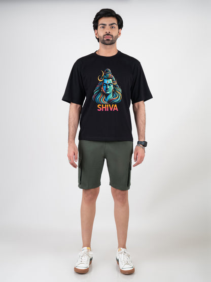 Shiva Black DropShoulder T-Shirt