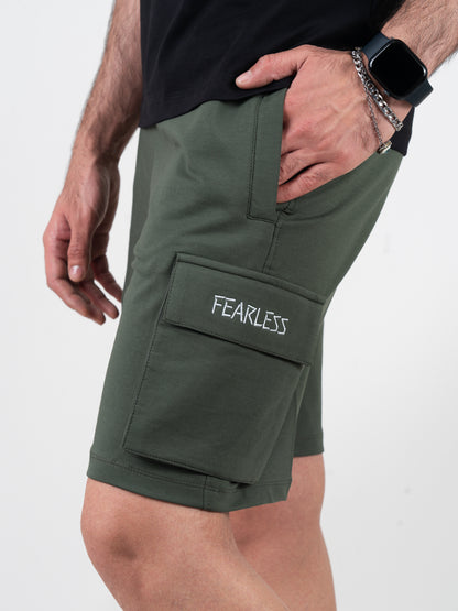 Fearless Cargo Shorts For Men - Olive Green